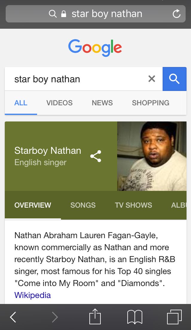 Lordie__'s tweet photo. Type : Star boy Nathan into Google 😃 https://t.co/ESoh5RqM58