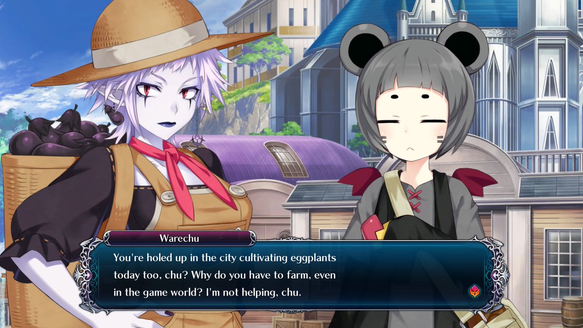 Mascot_Warechu's tweet photo. "Weird ass old hag...I bet she'll want to be buried on an eggplant farm when she dies, chu..." #PS4share https://t.co/bwdIZRJXMS