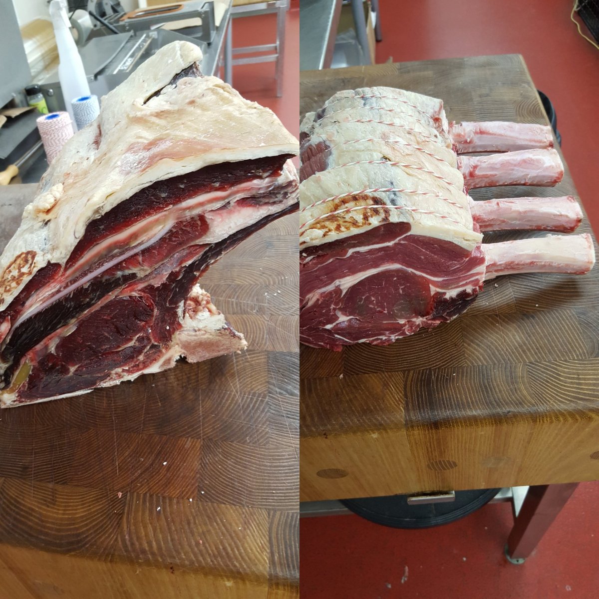 butcherboy0's tweet photo. Before and after at work #welshblack #Welsh #butcher #meat #fun https://t.co/iHAu4GfHO6
