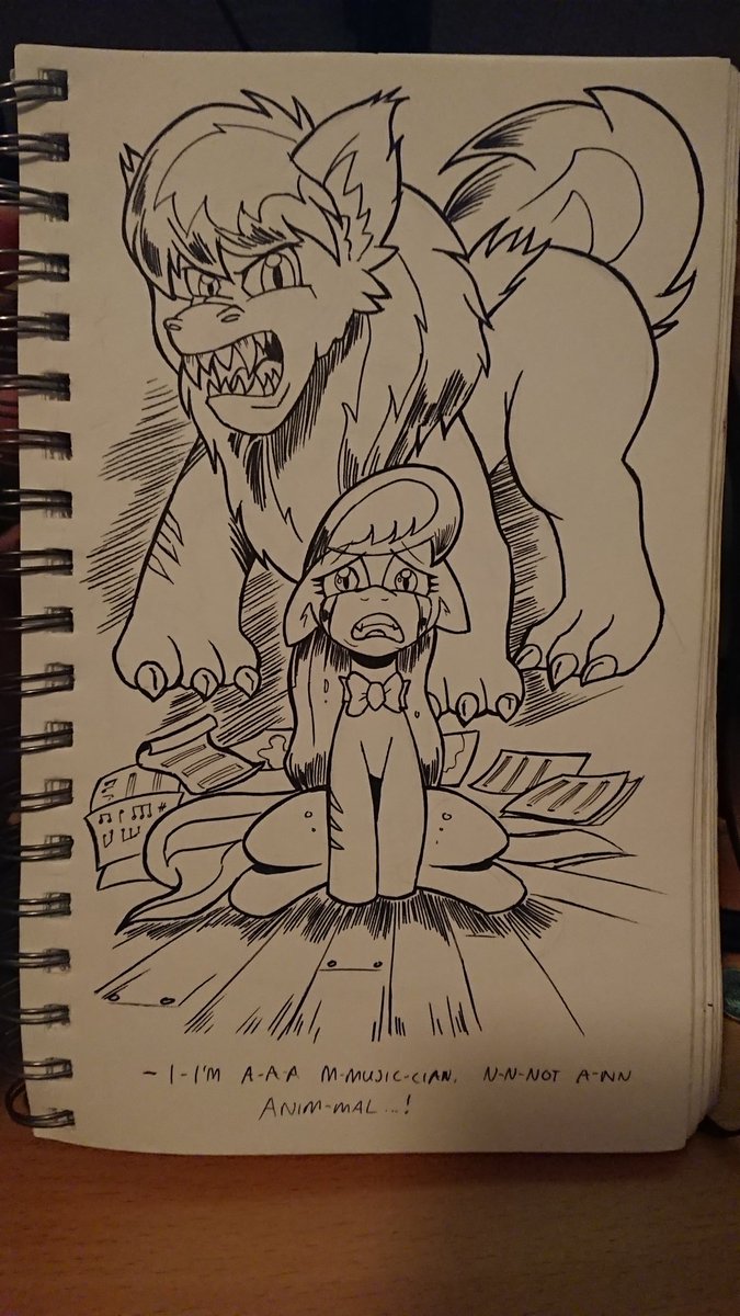 DuragantheLion's tweet photo. If #vinylscratchmlp can be a vampire in the fandom, then #Octaviamlp can be a werewolf. :p little something for #Inktober and ponies. Yay! https://t.co/r7LbcjtMd7
