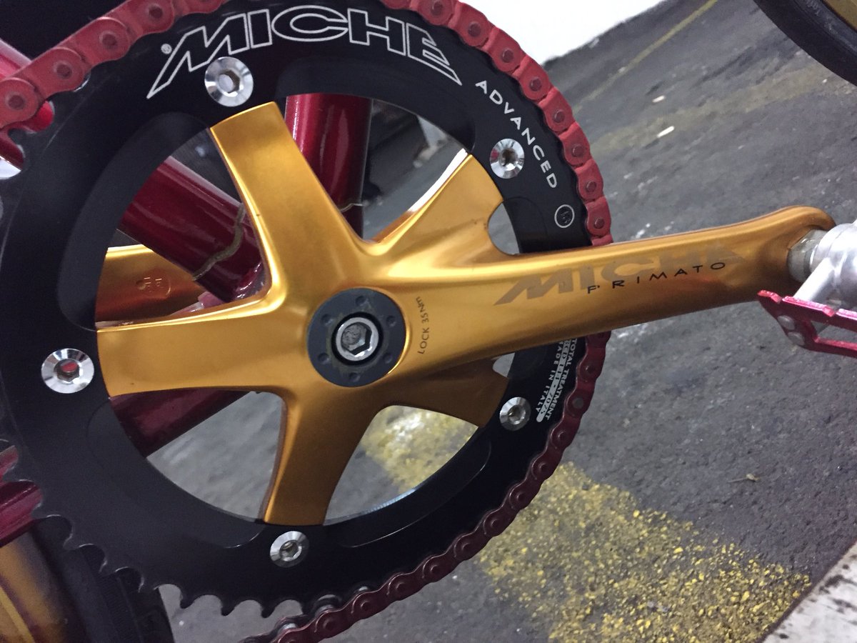 aldoghani's tweet photo. WTT crank arm miche gold, dengan crank arm miche juga warna black/silver #fnfjb #agjb #fpjb #bcjb @fix_fixed @trackcyclery @AlcatrazTrack https://t.co/ASb9267chO