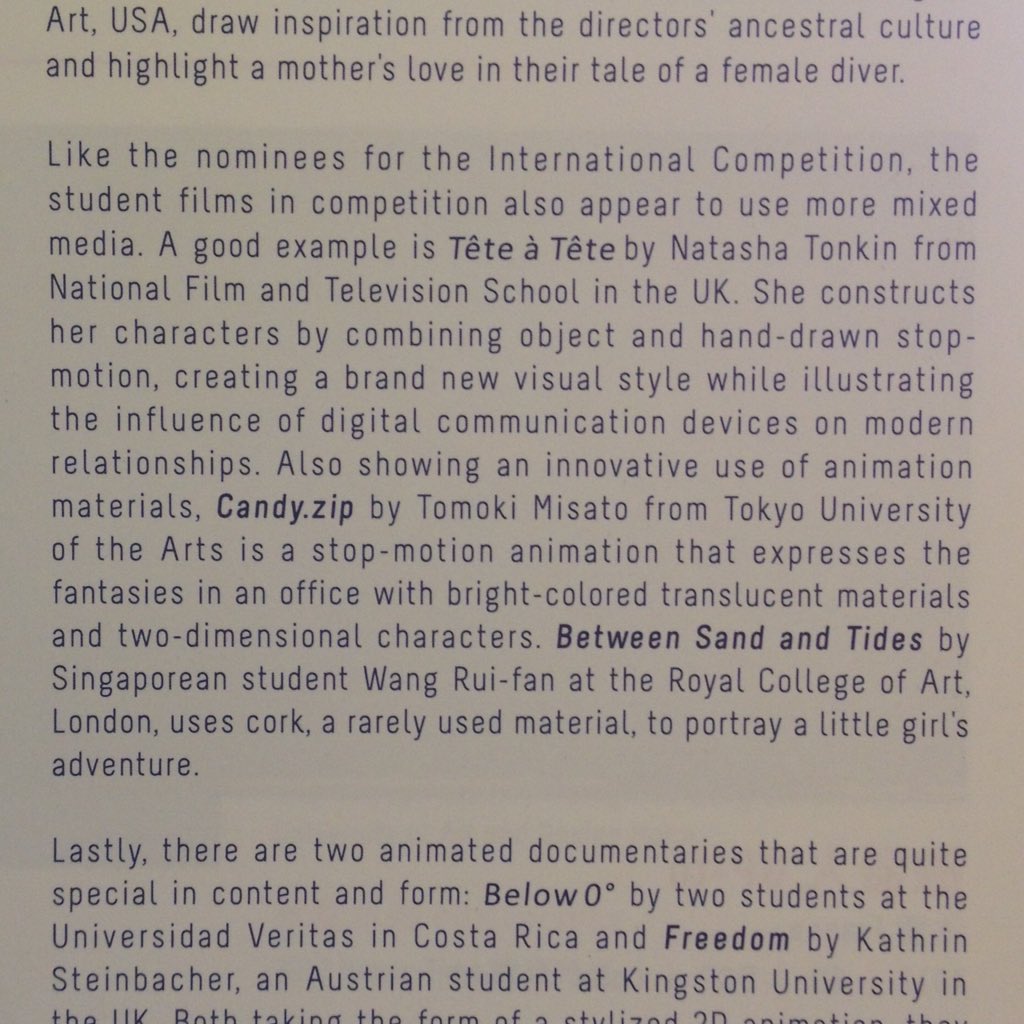 natasha_tonkin's tweet photo. Glad to be included in this wonderful article by CHANG Yen-jung. Looking forward to the screening + Q&A later today #tiaf2017 https://t.co/7KIIXqb48Y