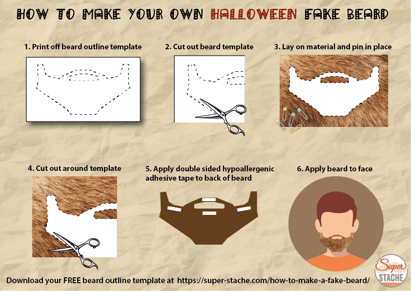 Super1Stache's tweet photo. Check out our 'how to make your own #halloween fake #beard' #craft #infographic and #free beard template at https://t.co/RNOefabcW4 https://t.co/OwoSyMaMk4