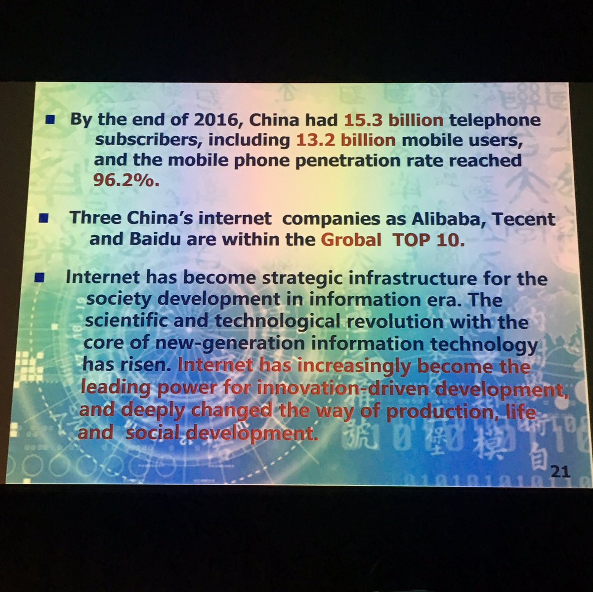 skdevitt's tweet photo. Maohua Wang highlights the scale of internet access in China and its consequences for #PrecisionAg #7ACPA https://t.co/s5tLRcaRps