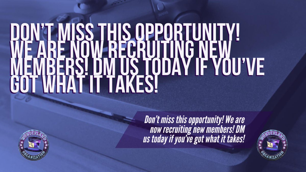 Don't miss this opportunity! We are now recruiting new Org members! DM us today if you think you've got what it takes! #WonderlandOrg #WLO
