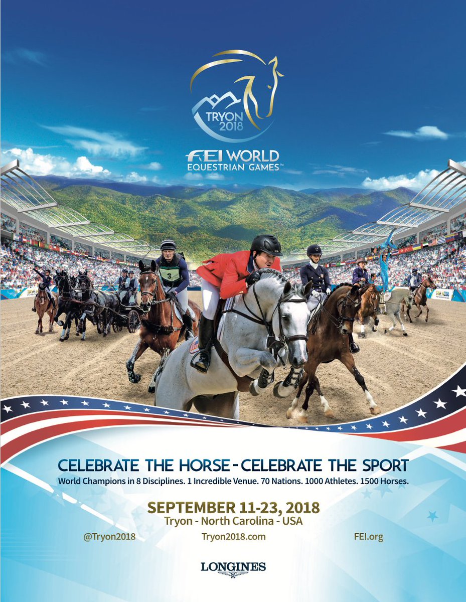 Tickets NOW ON SALE - FEI World Equestrian Games™ Tryon 2018 next September! BUY HERE: bit.ly/2i7EuMz