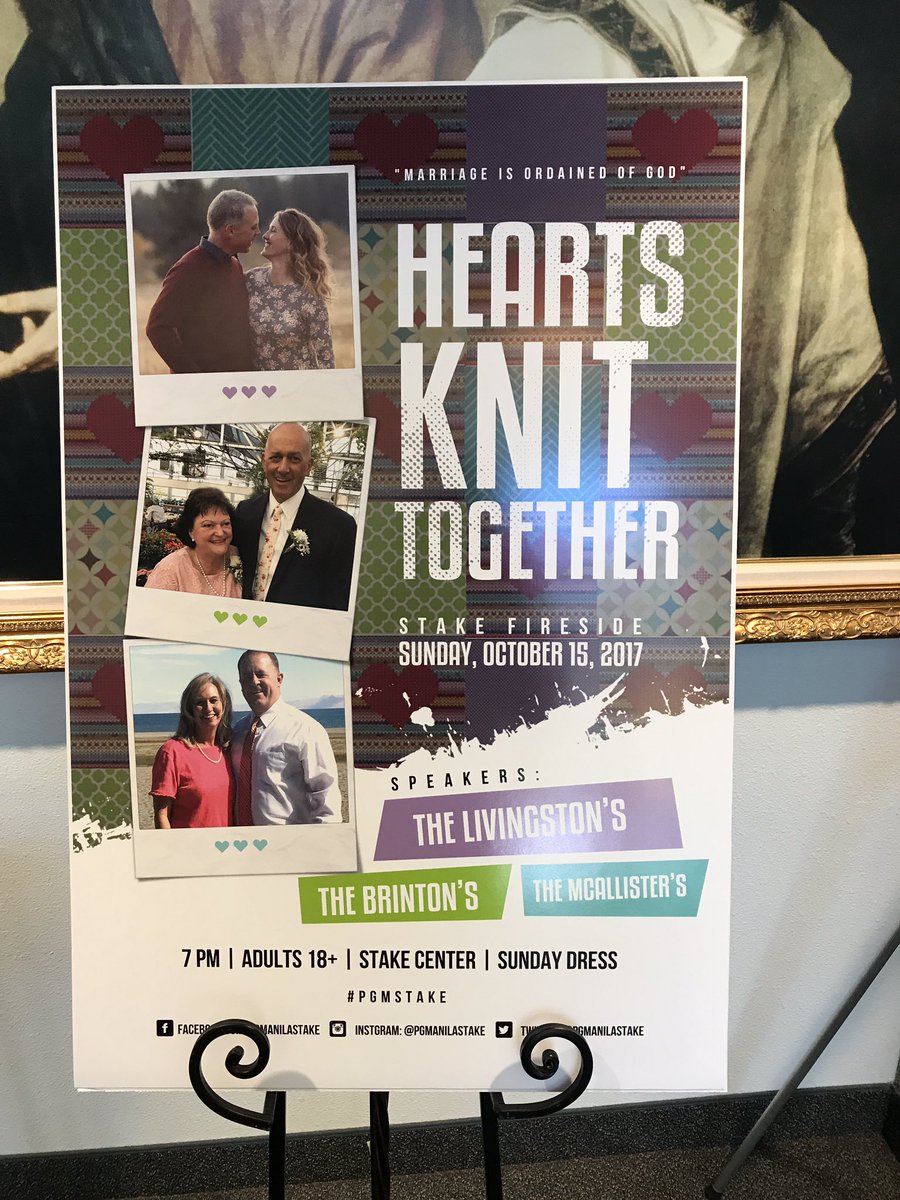 pgmanilastake's tweet photo. See you tonight at 7 pm at the stake center for our stake marriage fireside. #heartsknittogether #pgmstake https://t.co/hd98d2fhJr