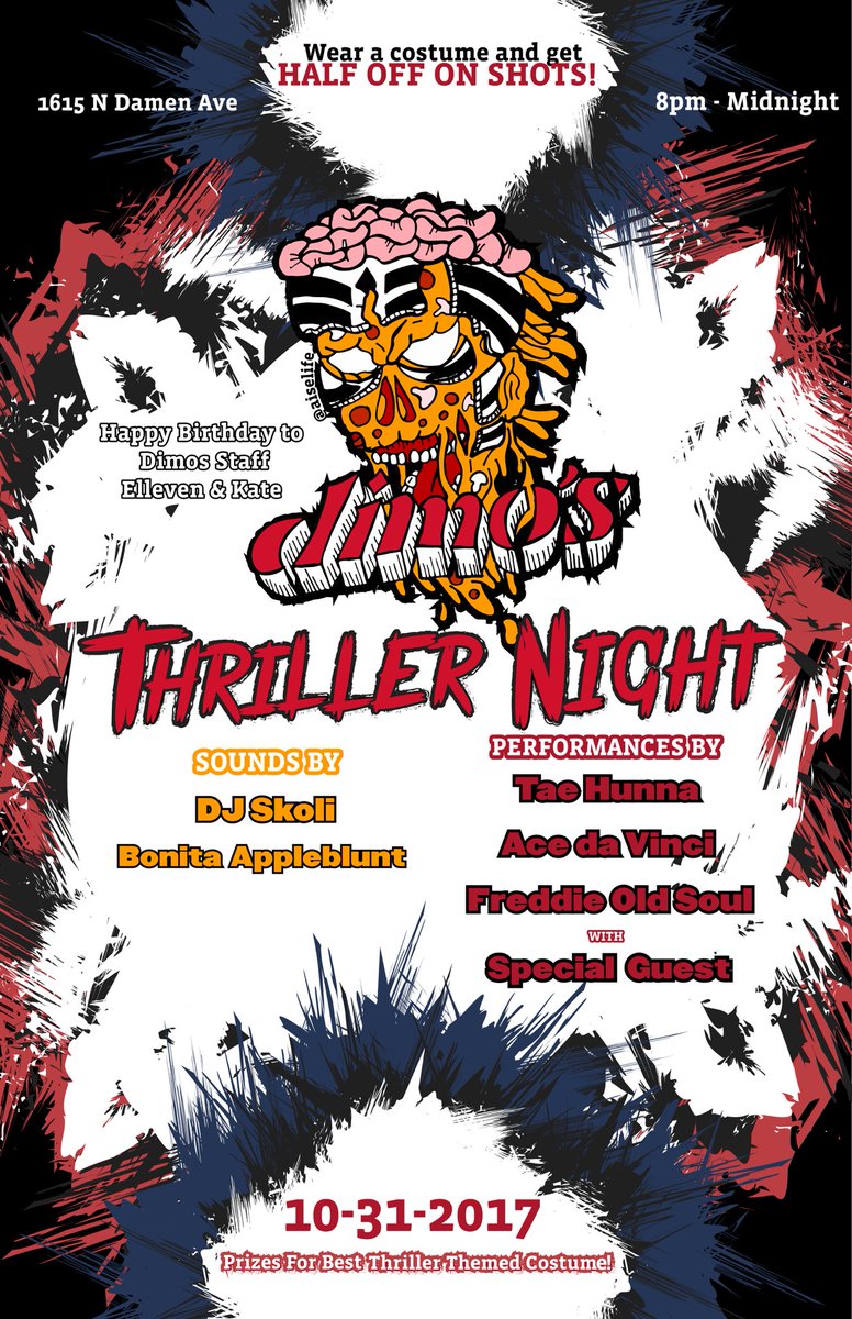 We are days away from our Halloween event "Thriller Night" featuring performances by <a href="/djskoli/">SKO EXOTIC</a> <a href="/MrSmartMouf/">spaghetto. 🍝</a> <a href="/FreddieFarted/">Water Music & Love</a> &amp; many more!