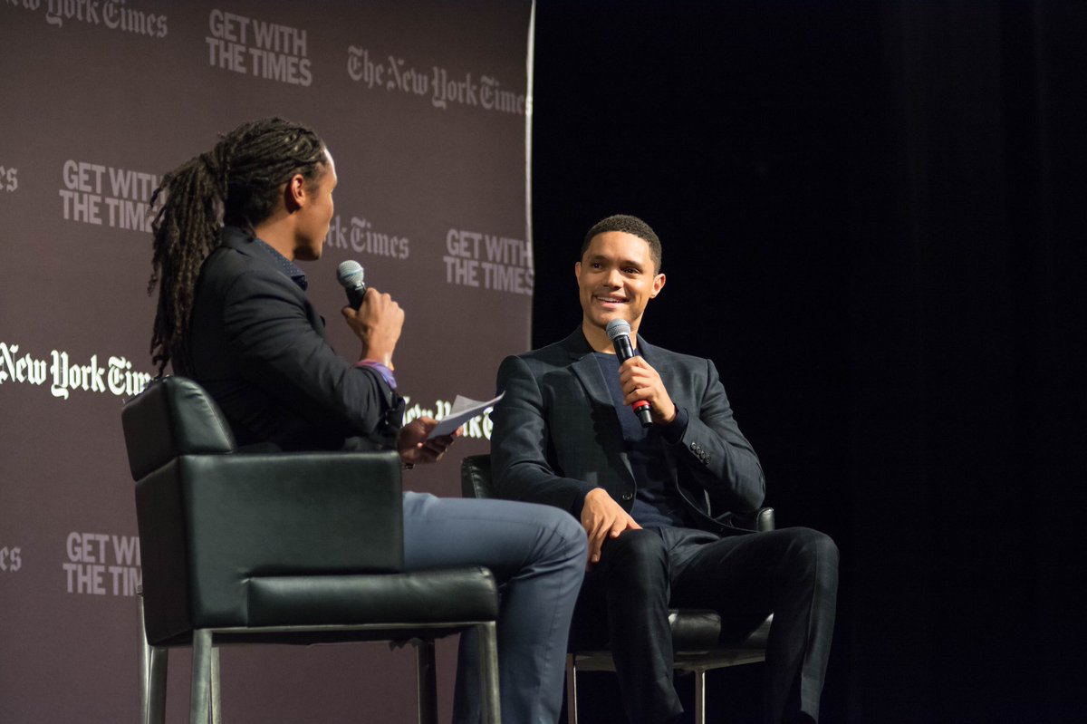 MedillSchool's tweet photo. Medill alumnus and @nytimes correspondent @jeligon talks about race and identity with @Trevornoah tonight @NorthwesternU. #mymedillstory https://t.co/9lbqRqohd2