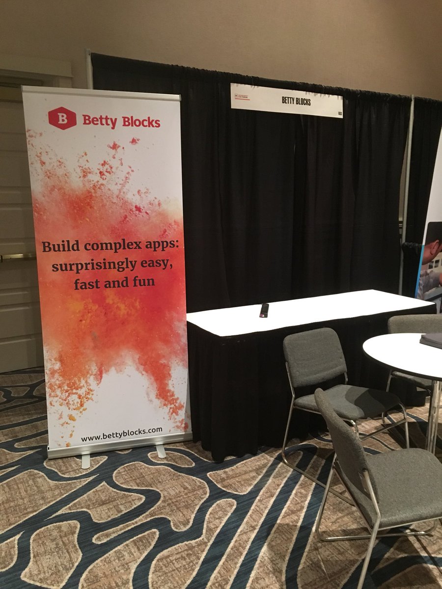bettyblocks's tweet photo. Building up our No-code booth at the Midmarket CIO Forum! We’re excited and look forward to talk with you! #nocode #MCIOF https://t.co/FVvP8gSzoi