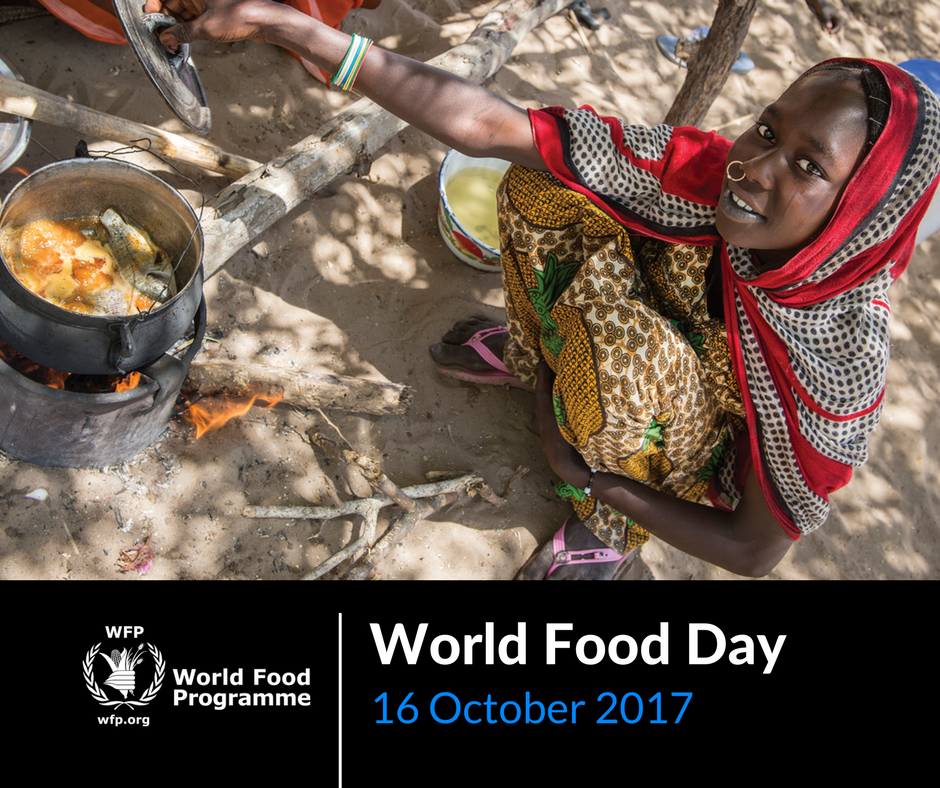 WFP's tweet photo. Today is World Food Day! Conflict causes hunger and migration, join WFP in making a plea for peace to achieve #ZeroHunger!  #WFD2017 https://t.co/1gXdc9d3ns