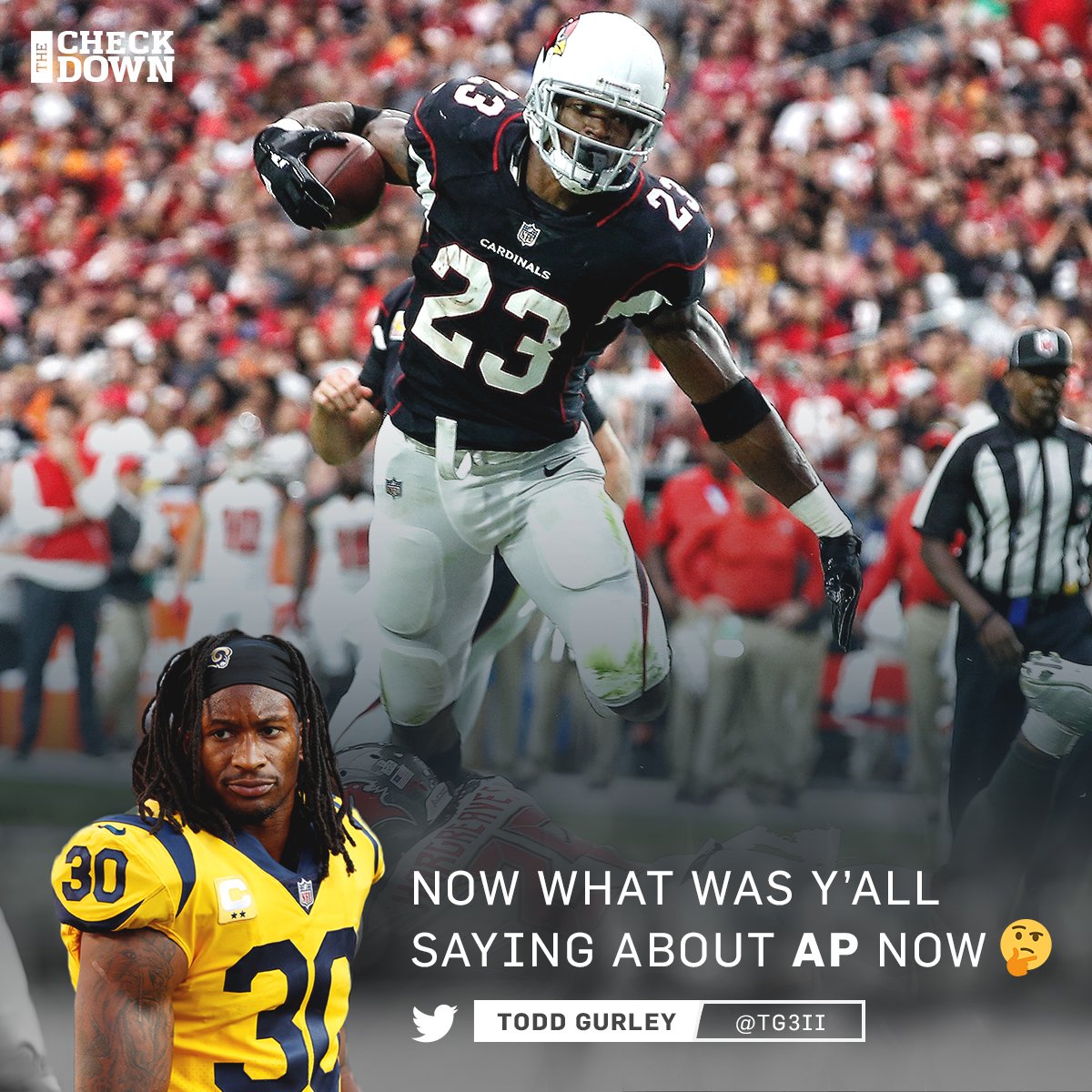 thecheckdown's tweet photo. .@TG3II's gotta question. 👀 https://t.co/fWJDahHoE9