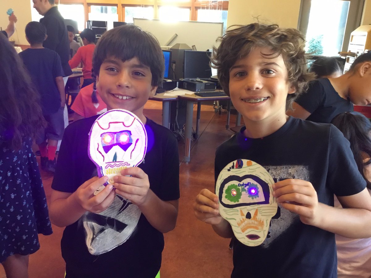 AdamsDesignSB's tweet photo. Celebrating our families past and present with our Dia de los Muertos project:  STEAM mashup with Dia de los Muertos. https://t.co/7Mbb6uKqhd
