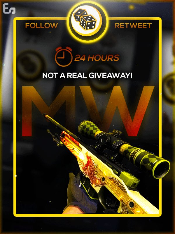 OfficialESnake's tweet image. Example Giveaway Art for @CSGOEmpire! This is NOT real! 

RTs and Likes are appreciated! :^)