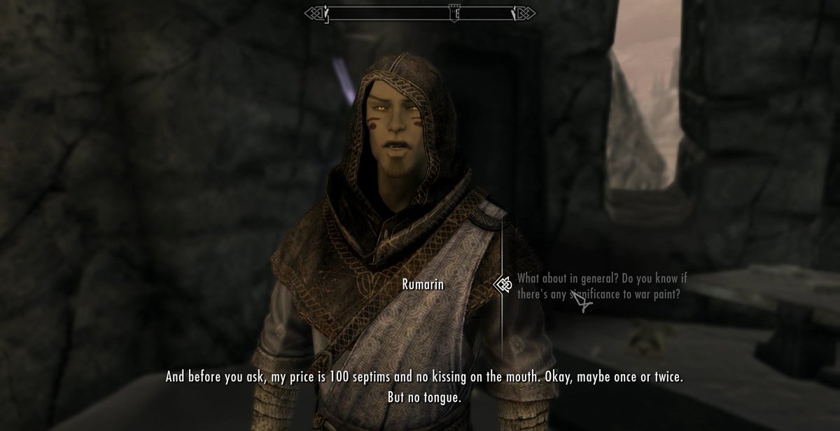 TESfangirrl's tweet photo. Ran into this lovable brat while Qa'Dojo &amp; I were making snow kittens. It was very difficult to resist the urge to recruit him haha. #3DNPC https://t.co/XFKR4PEUCY