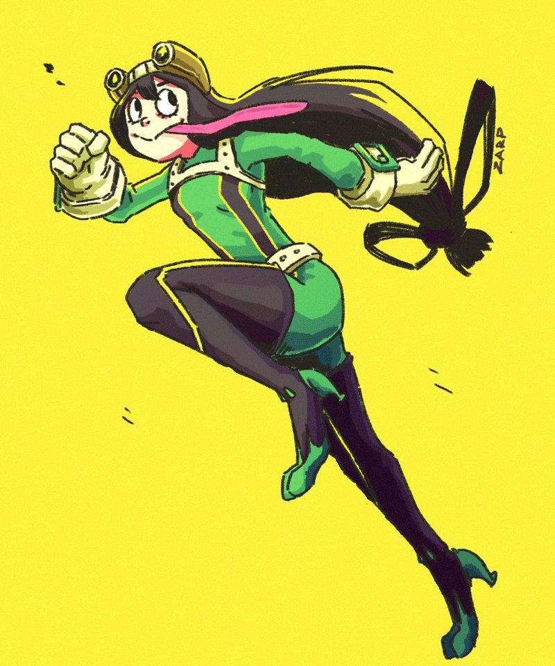 zachrabarty's tweet photo. drew some more #bnha #fanart. Drew #tsuyuasui. :D https://t.co/N072iNCBJB