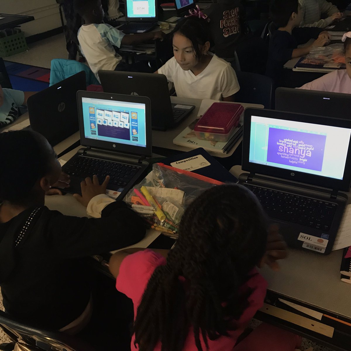 MrsWest3rd's tweet photo. Thankful for @PfisterITRT and her constant support with my students! @RPS_Schools @RVAITRTs #technologyintegration #wordclouds #adjectives https://t.co/S77IT7tdV2