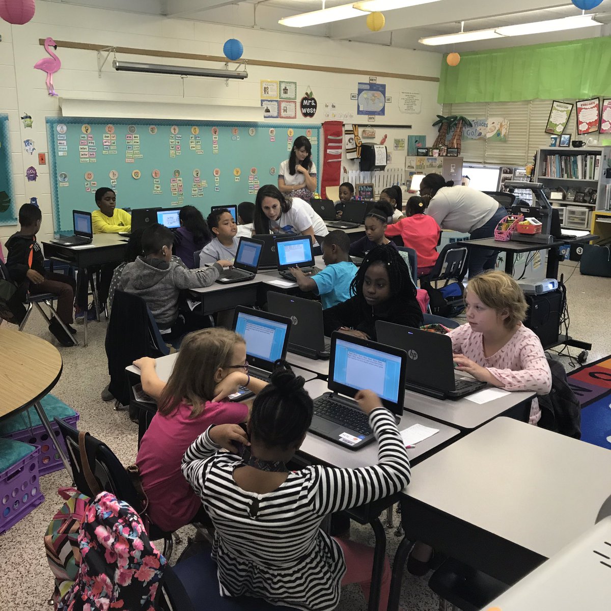 MrsWest3rd's tweet photo. Thankful for @PfisterITRT and her constant support with my students! @RPS_Schools @RVAITRTs #technologyintegration #wordclouds #adjectives https://t.co/S77IT7tdV2