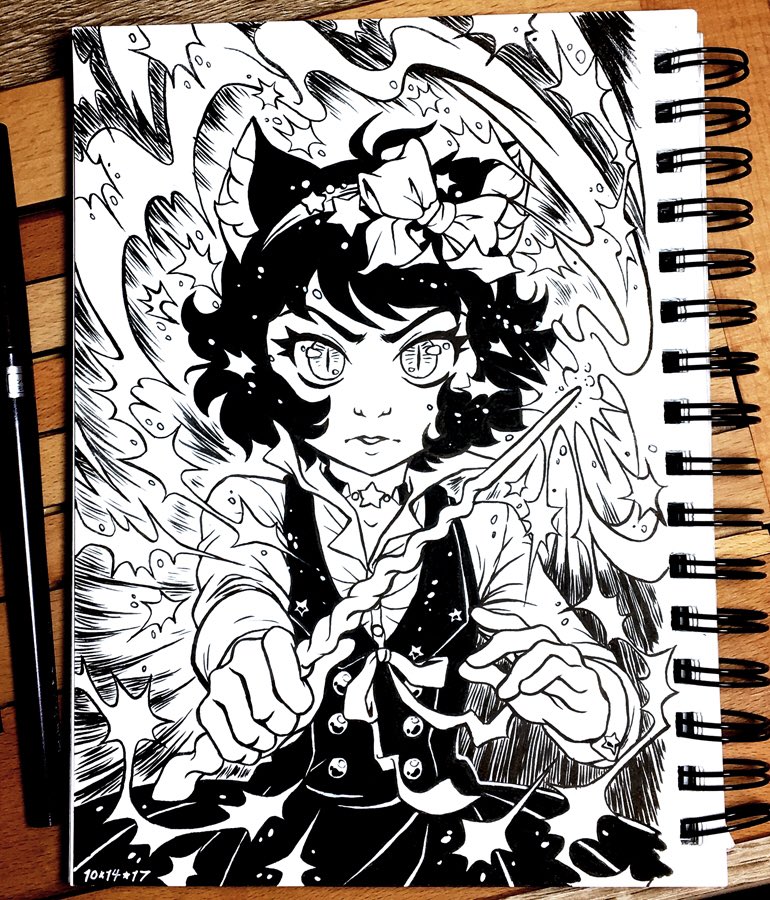 "And though she be but little, she is Fierce" Day 14 #inktober #inktober2017 