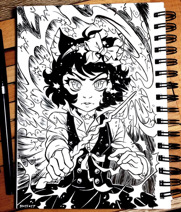 "And though she be but little, she is Fierce" Day 14 #inktober #inktober2017 