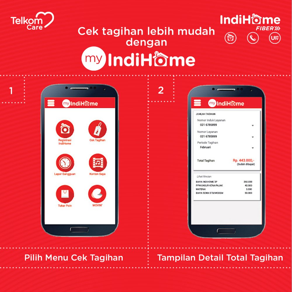 Telkom Care Na Twitteru Cek Tagihan Indihome Dengan Mudah Melalui Aplikasi Myindihome Yuk Download Sekarang
