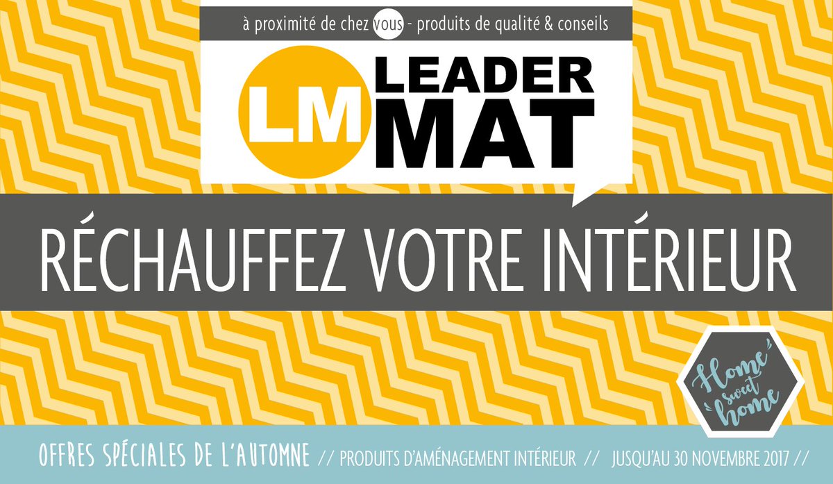 GroupeQueguiner's tweet photo. #Promo spéciale #automne : Réchauffez votre #intérieur avec notre filiale #LeaderMat ! 🍁 🍂
Plus d'infos sur : https://t.co/OMqDxV1Gx0 https://t.co/2aOZ4sTQZP