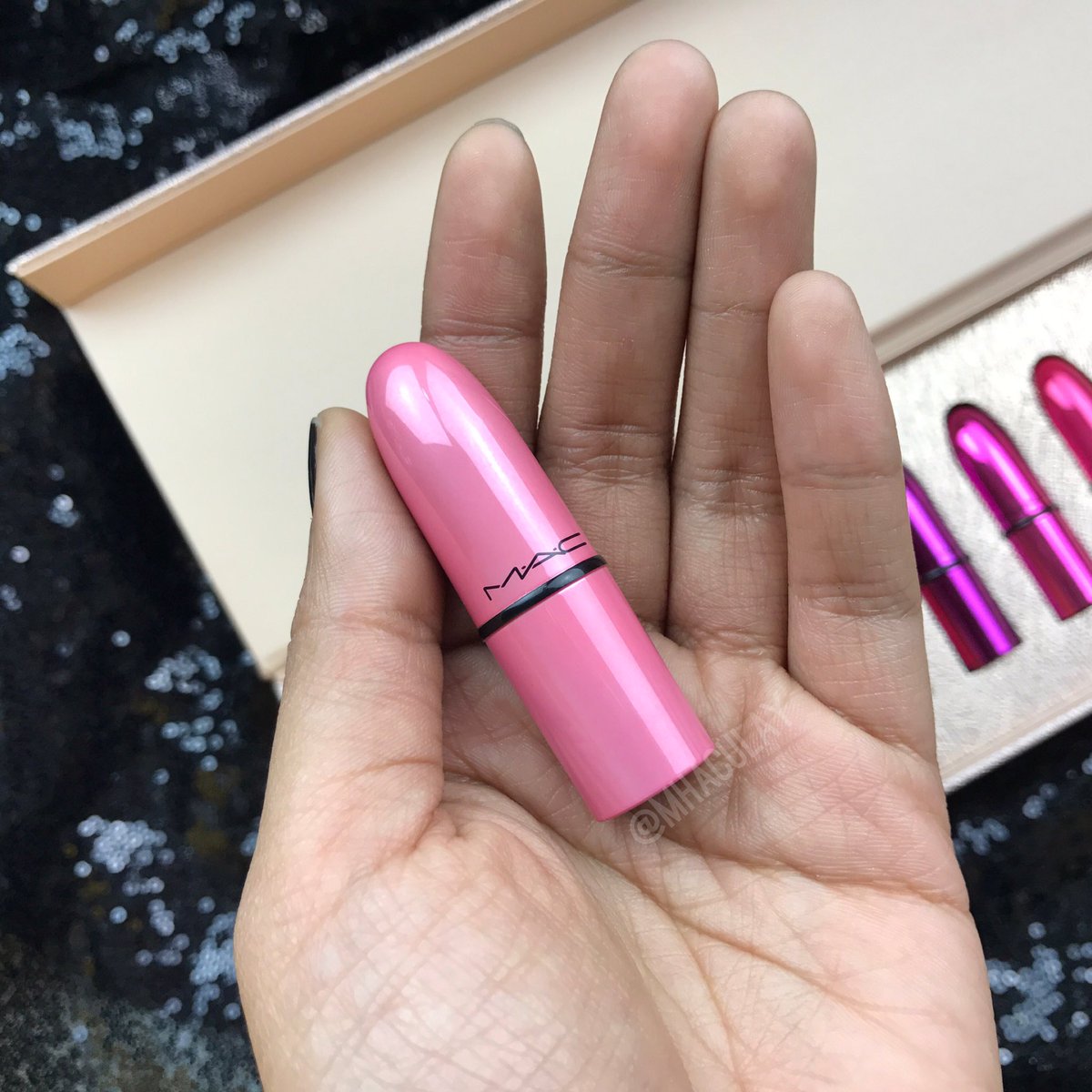 MHACulay's tweet photo. ❄️#Shade1: #PartyCommencing
~it's a baby pink color which I personally think is best suited for those with fair skin tones. #maccosmetics https://t.co/0I7d7kWiak