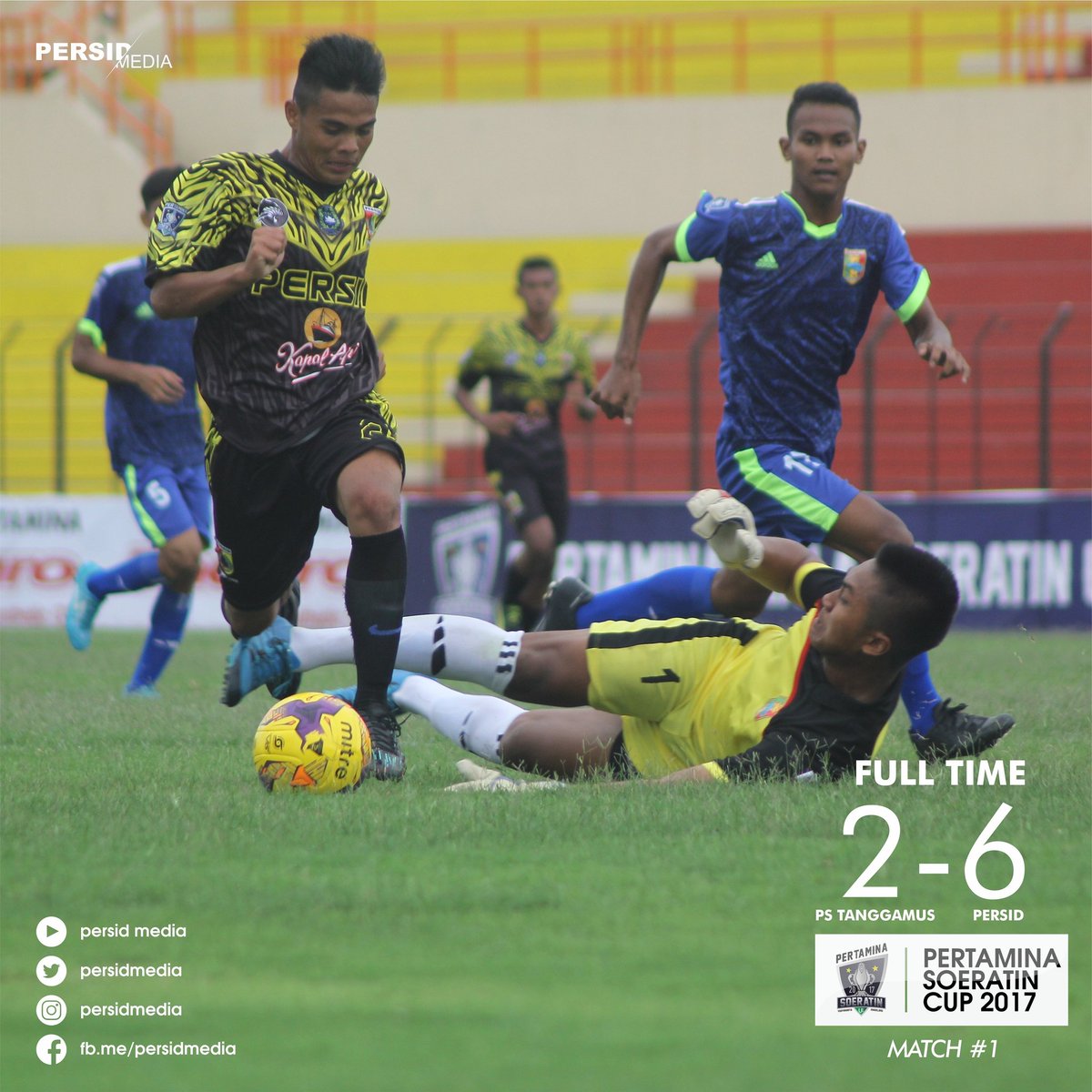 Full Time
PS Tanggamus 2 - 6 Persid Jember

Selamat macan muda 👏👏 #EnergiMasaDepan #persidunder17