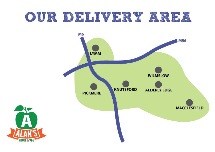 We deliver fruit &amp; vegetables to Knutsford, Lymm, Pickmere, Alderley Edge, Wilmslow and Macclesfield! #Veg #Fruit alansfruitandveg.co.uk