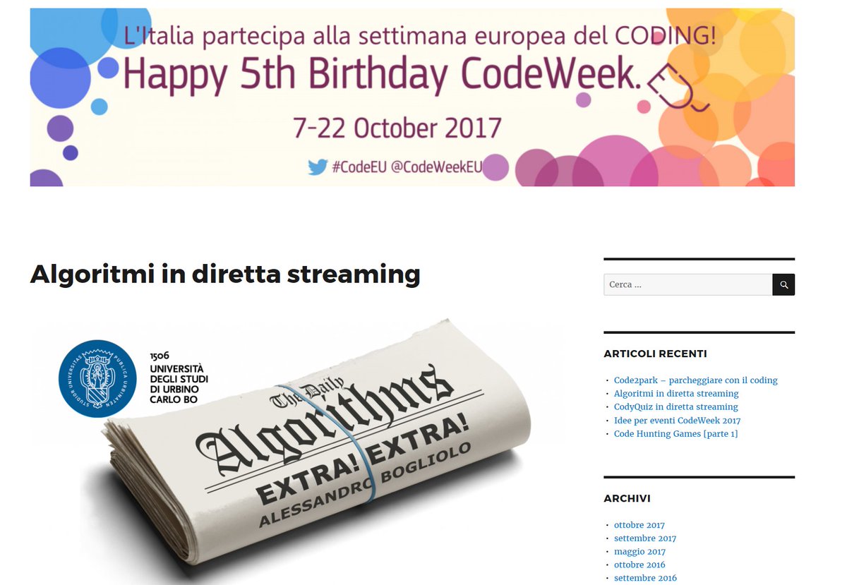 viralber's tweet image. pronta per la diretta streaming @neutralaccess corso algoritmi quotidiani #codeweek2017