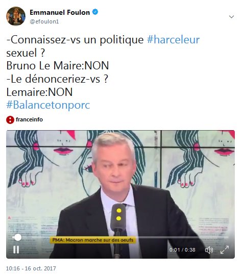 efoulon1's tweet image. NON Mr Bruno Le Maire, vous seriez hors la loi en refusant de dénoncer le harcèlement sexuel au travail
Art40 code pénal
#balancetonporc