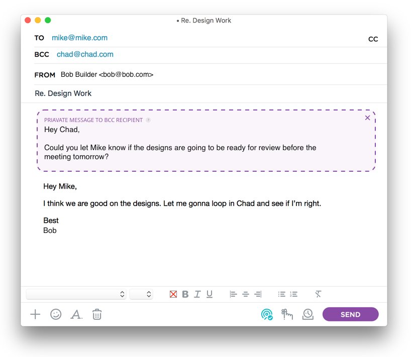 Always felt this is an overlooked potential of the BCC field in email. I wish someone would make the feature!