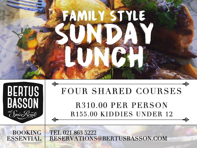 #12 - We serve killer Sunday Lunches at Bertus Basson at Spice Route, served to share, like your mother used to make it. #didyouknow