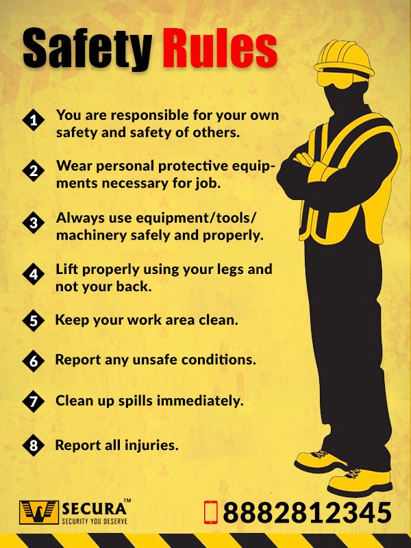 #SecuraSecurity shares you #SafetyRules. To get more relevant info about #BestSecurityGuardServicesInDelhi, visit: goo.gl/D1Jwji