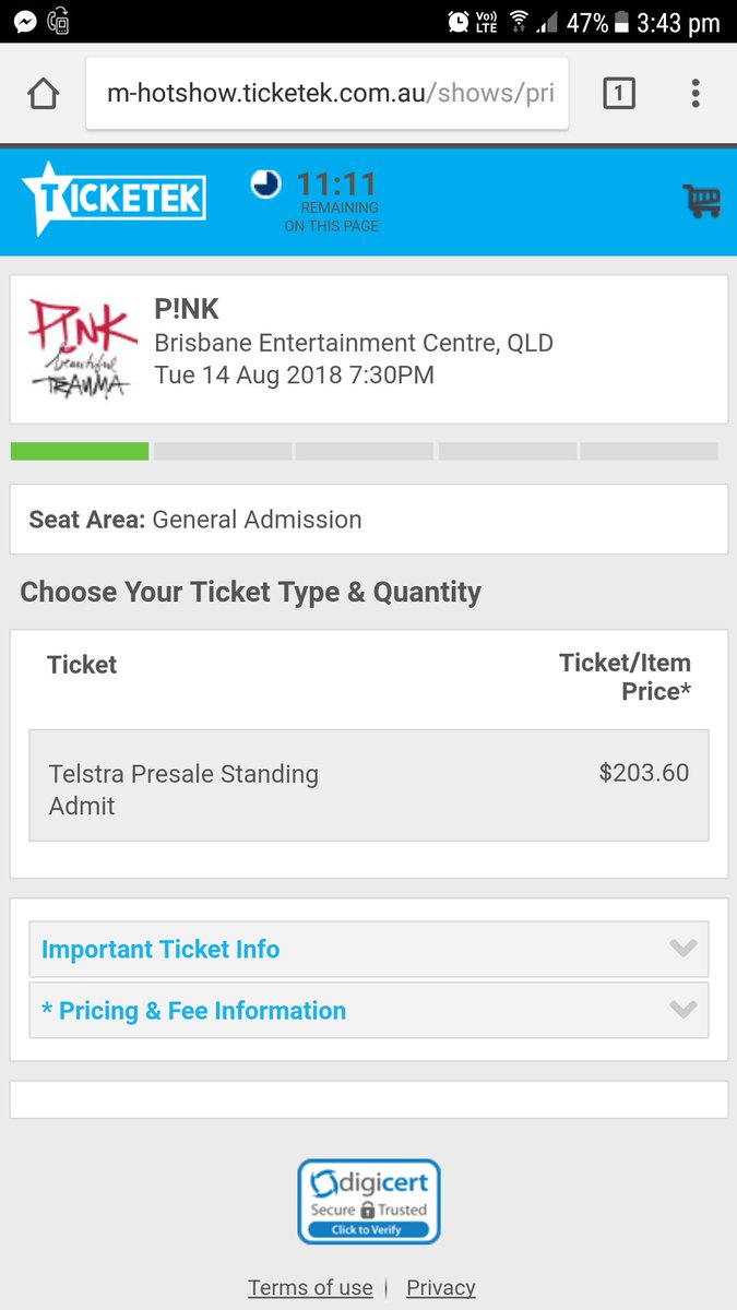 pocketrocketsam's tweet photo. @Ticketek_AU No purchase or next button. Tried so many times to no avail. So frustrating because you wait hours to see you cant proceed 😠😠😠 https://t.co/lqBRFrzUn2