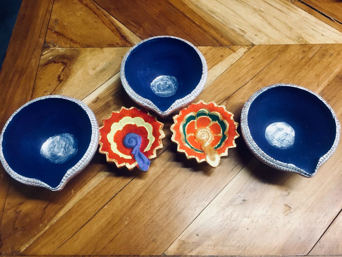 Sharing some snaps of the beautiful diyas painted by our team member at a competition.  #Diwali #GetCreative #Diyas #OfficeCompetition