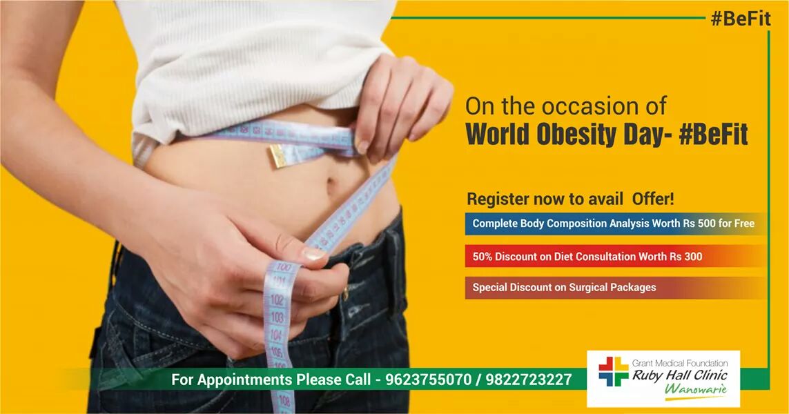Cure Obesity stay Healthy with Ruby Hall Clinic, Wanowarie, Pune #Befit #WorldObesityWeek #bringachange

Contact us  wanowrie.rubyhall.com/content/contac…