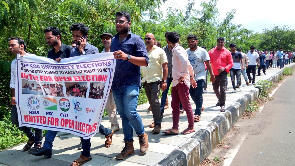 sairajnaikgoa's tweet photo. @CYSS_Goa strongly demands Open Elections for Goa University Students Council Elections. https://t.co/Z1kRLcQYCV