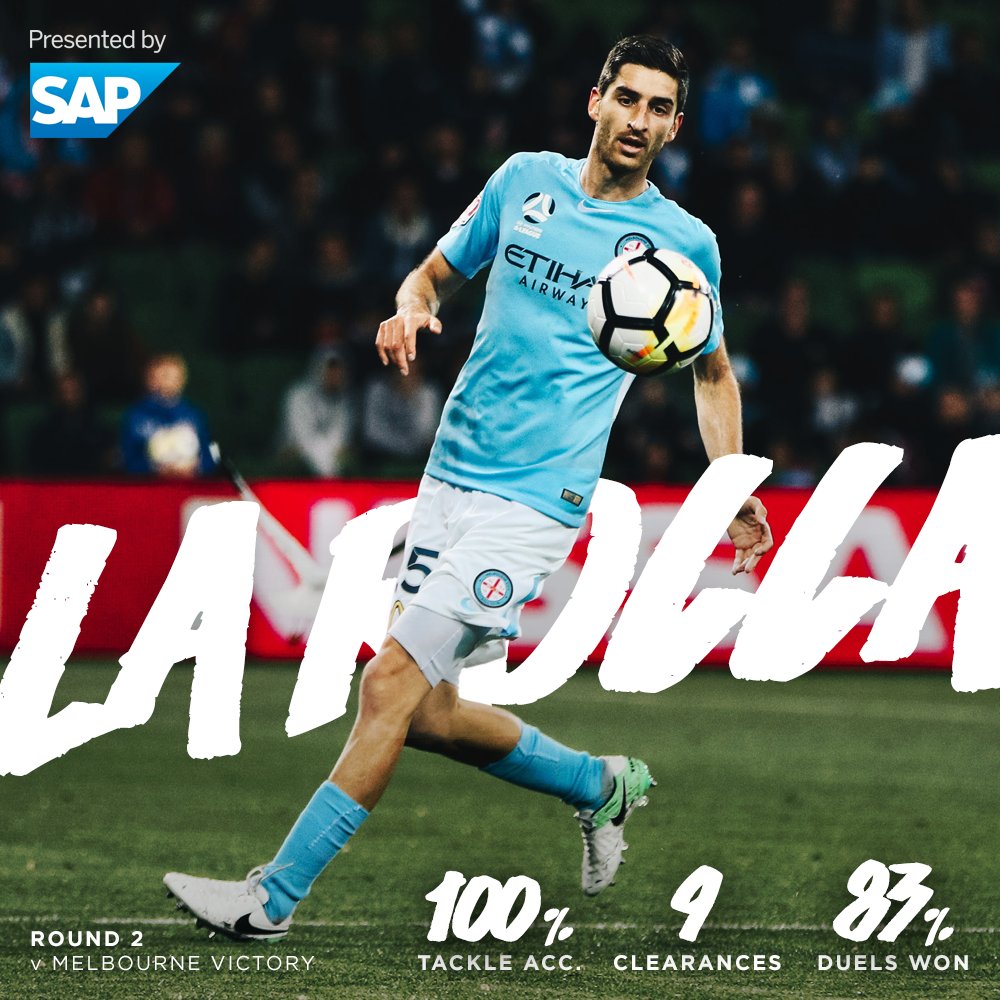 MelbourneCity's tweet photo. The #MelbDerby @SAPANZ Key Performer was Iacopo La Rocca. How important was his role vs one of the league's best strikers? #GrowthIsLive https://t.co/1YgDztwO2t