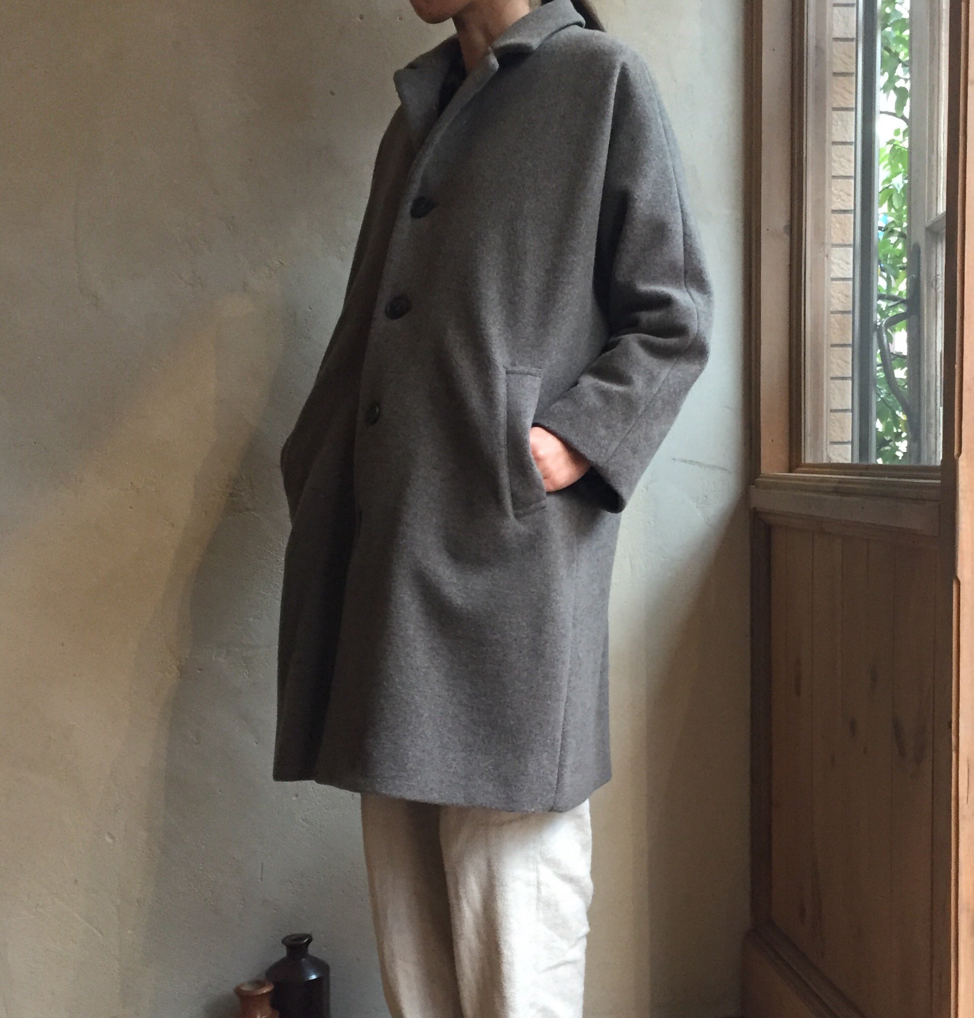 ネストローブnestrobe カシミアフリースドルマンスリーブコート