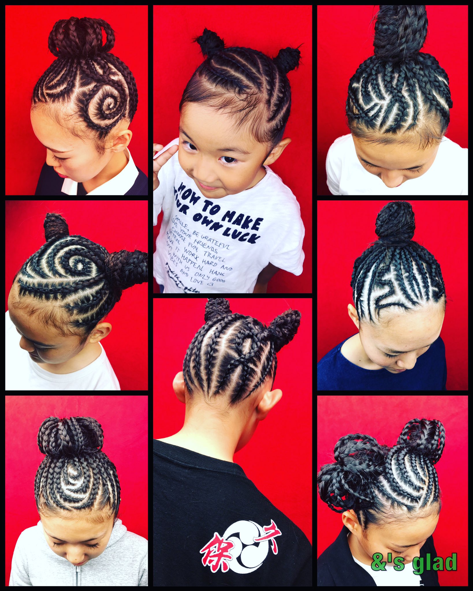 アンズグラッド だんじり編み込みヘア Girl S Kids Hair 美容師 ヘア 髪型 だんじり 編み込み コーンロウ 麻生郷 祭り 女子部 ヘアアレンジ ヘアセット アンズグラッド 美容室 ヘアサロン 貝塚市 久保町 岸和田市 泉州 T Co