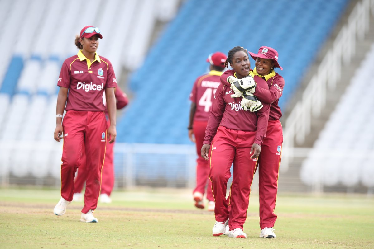 ICC's tweet photo. Stafanie Taylor starred as @windieswomen beat Sri Lanka by 40 runs to complete a perfect start to the IWC https://t.co/taUAyr7y1D #WIvSL https://t.co/6JRLCHmHrH