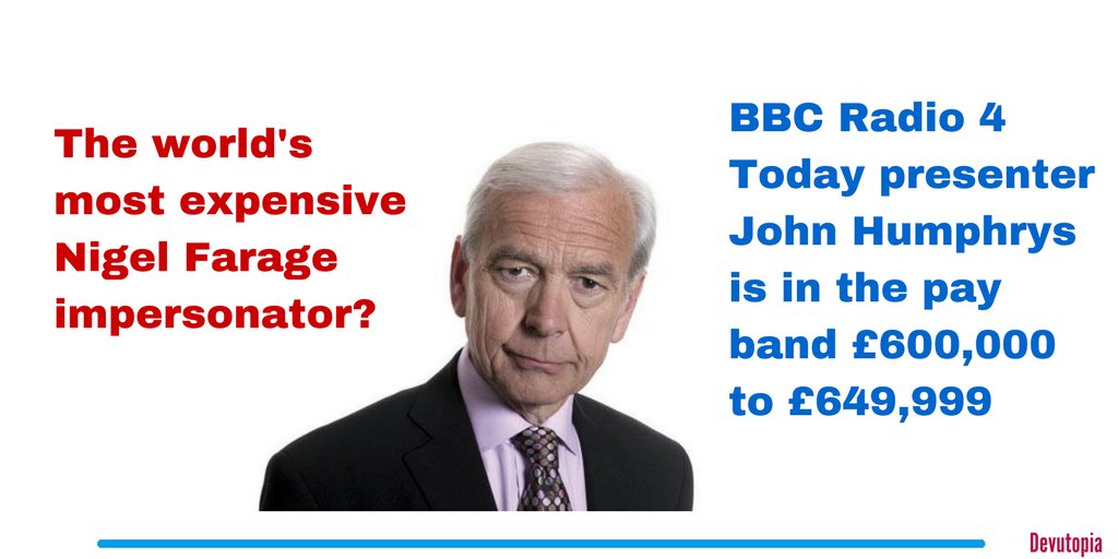 D_Raval's tweet image. Another comedy morning on #r4today as John Humphrys asks an interviewee isn’t a salary of £280,000 “too much?”