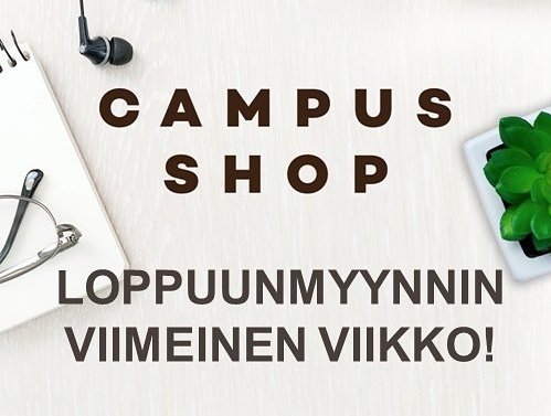 Uniresta's tweet photo. Viimeinen viikko käynnistyi #CampusShop'issa. Kaikki -50% (ei koske opintomonisteita ja take away -tuotteita)! #loppuunmyynti #Oulu @UniOulu https://t.co/d2tGseahnM
