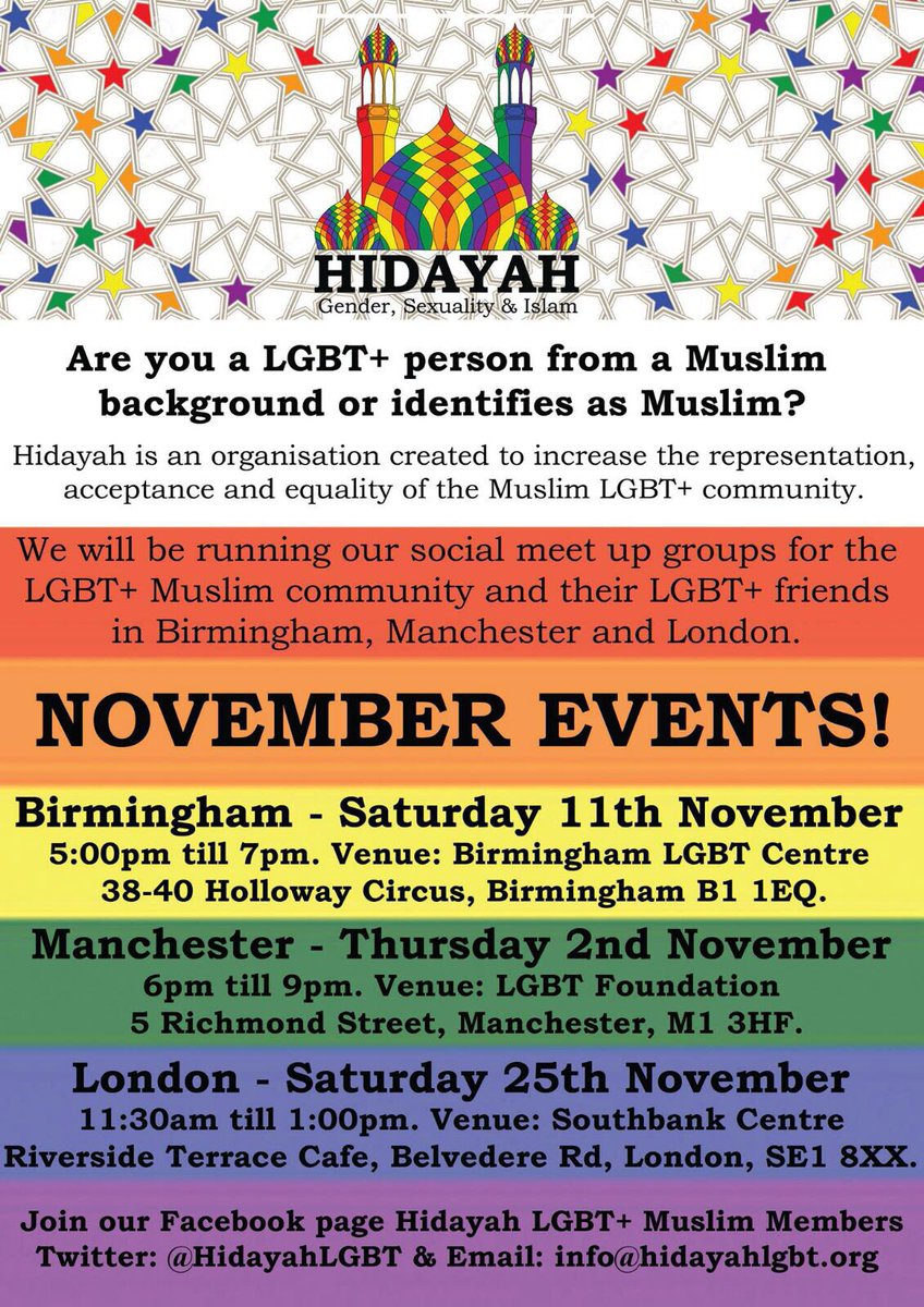 HidayahLGBTQI's tweet photo. What is going on this November at Hidayah? A new event in Manchester that’s what! #Hidayah #HappyMuslims https://t.co/DCqibnVqPg
