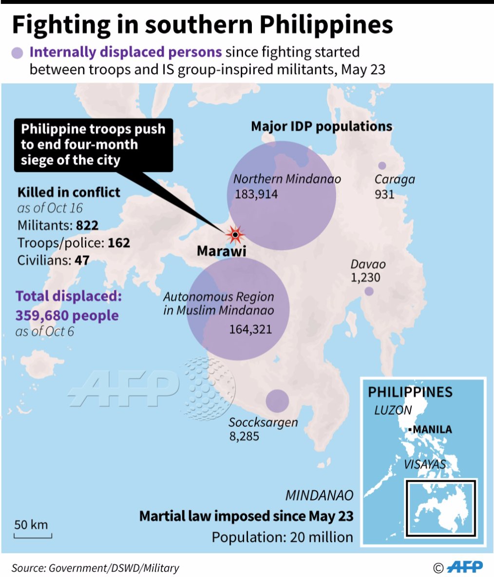Map of mindanao island in the philippines, where clashes between