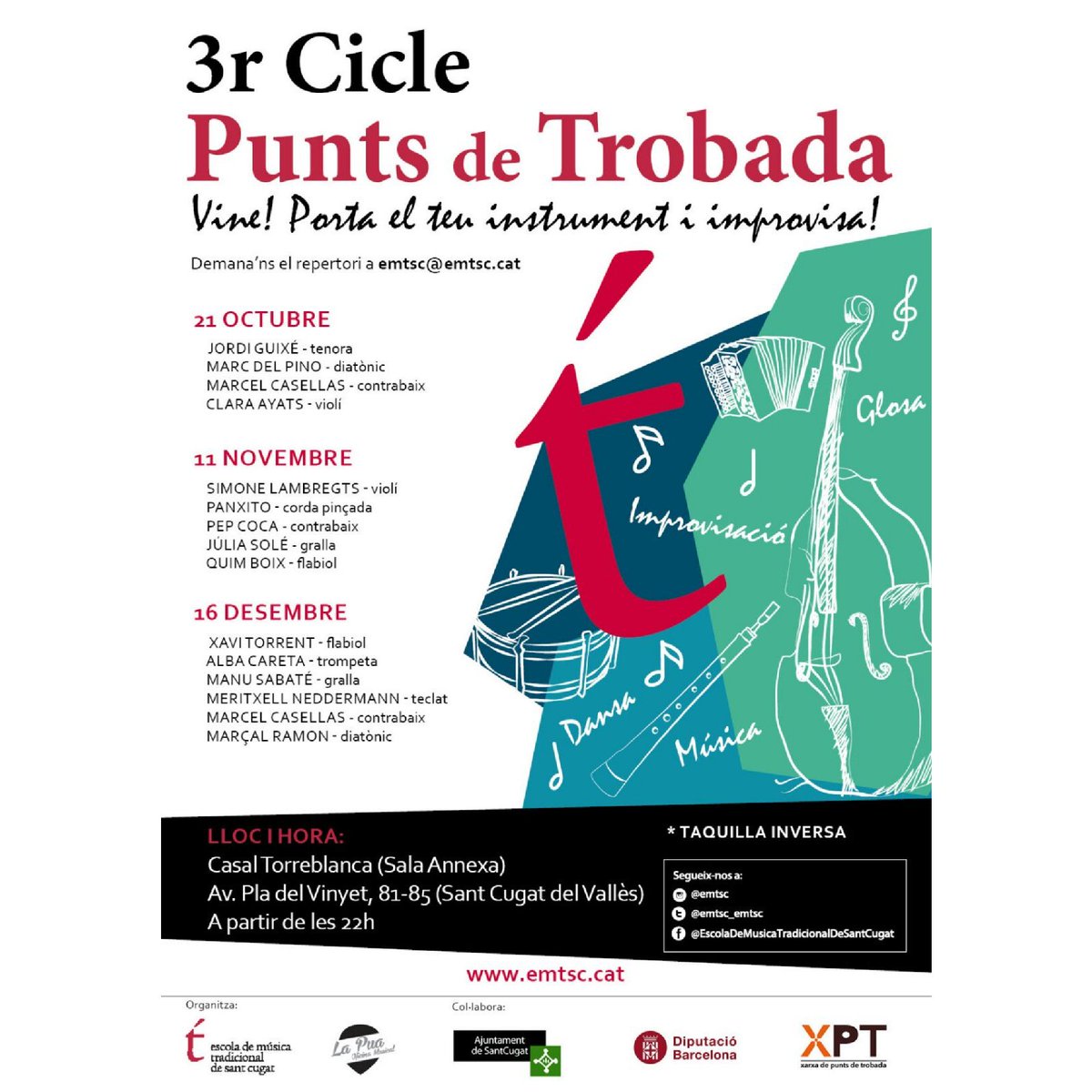 Aquest dissabte comença el 3r cicle de #puntsdetrobada a #SantCugat. Nosaltres hi serem! #xpt