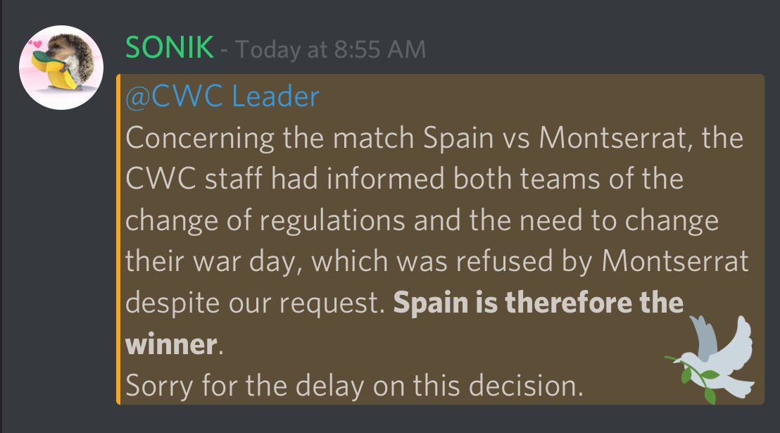 CWC NEWS ⭐⭐⭐ Pasamos a 4rtos de final vs Colombia, ya q <a href="/cwcmontserrat/">Cwc_montserrat</a> decidió no presentarse. ✌🏼😛