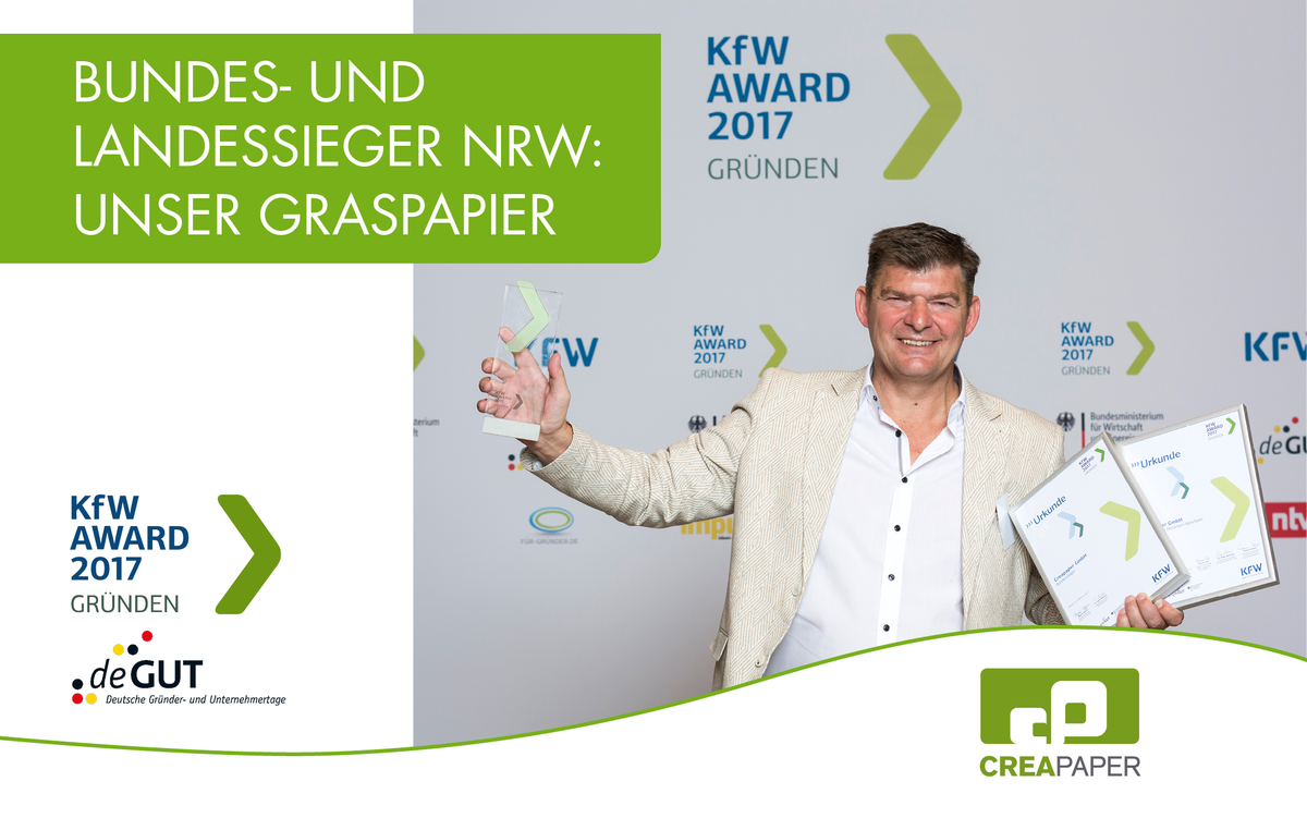 CreaPaper's tweet photo. *** KfW Award Gründen 2017. *** Wir sind BUNDES- und LANDESSIEGER geworden. :)  https://t.co/BThhxn01Lk https://t.co/iDS6atIf1F