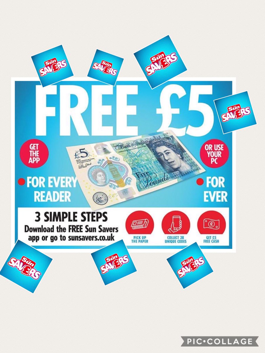 MollyT_NewsUK's tweet photo. #SUNSAVERS all set up and ready to go collect 28 codes and get that #FREEFIVER it's easy what you waiting for 🗞💰🗞💰🗞💰 https://t.co/Jq1VXKSnZJ